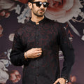 J. PURPLISH BLACK JAMAWAR SPECIAL KURTA