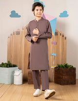 Boys’ Brown Blended Kurta Trouser – J. Junaid Jamshed