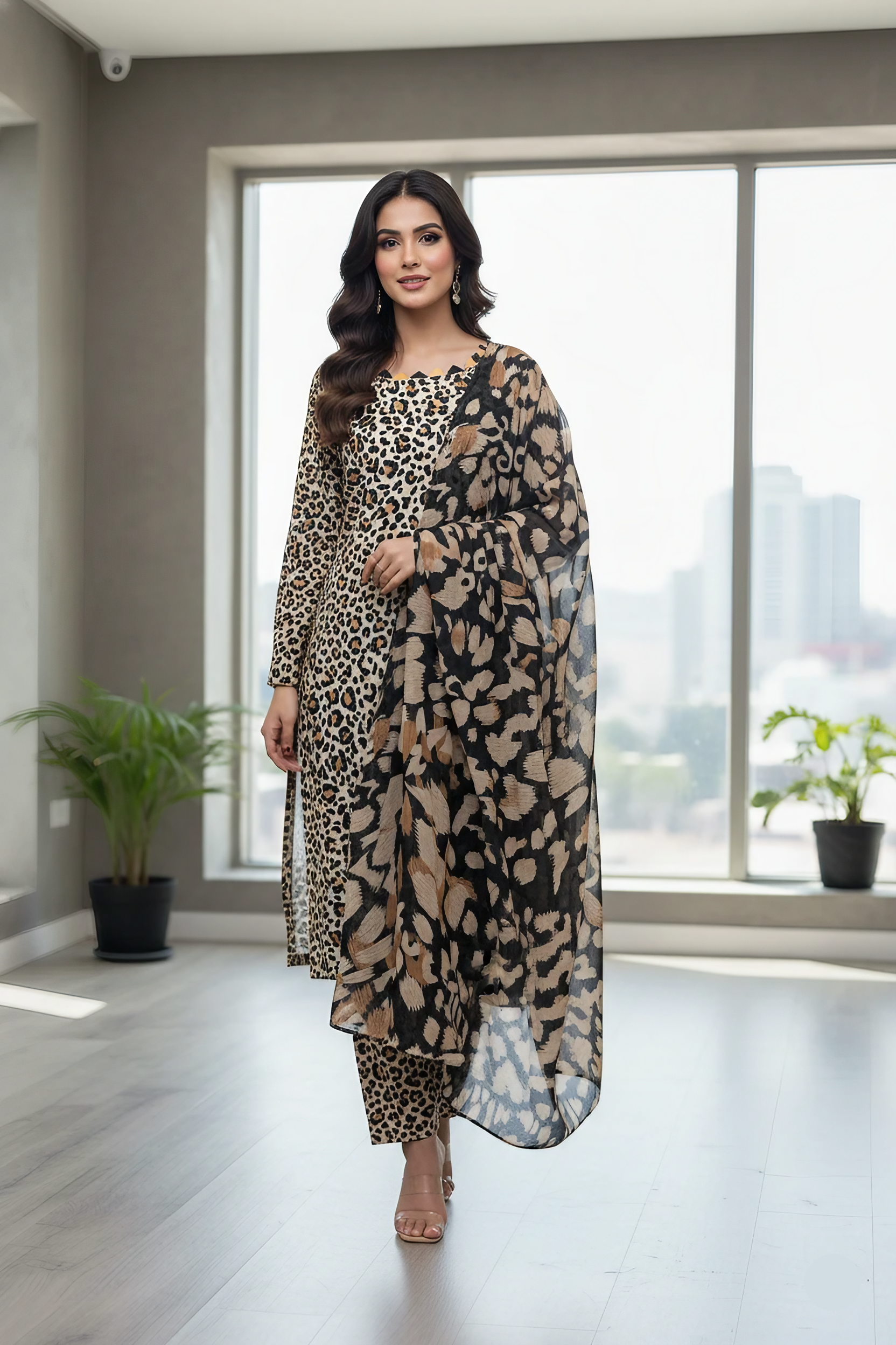 3-Pcs Lawn Printed Outfit