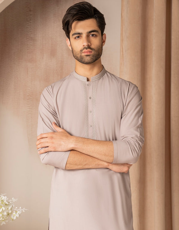 J. MAUVE BLENDED SEMI-FORMAL KURTA TROUSER