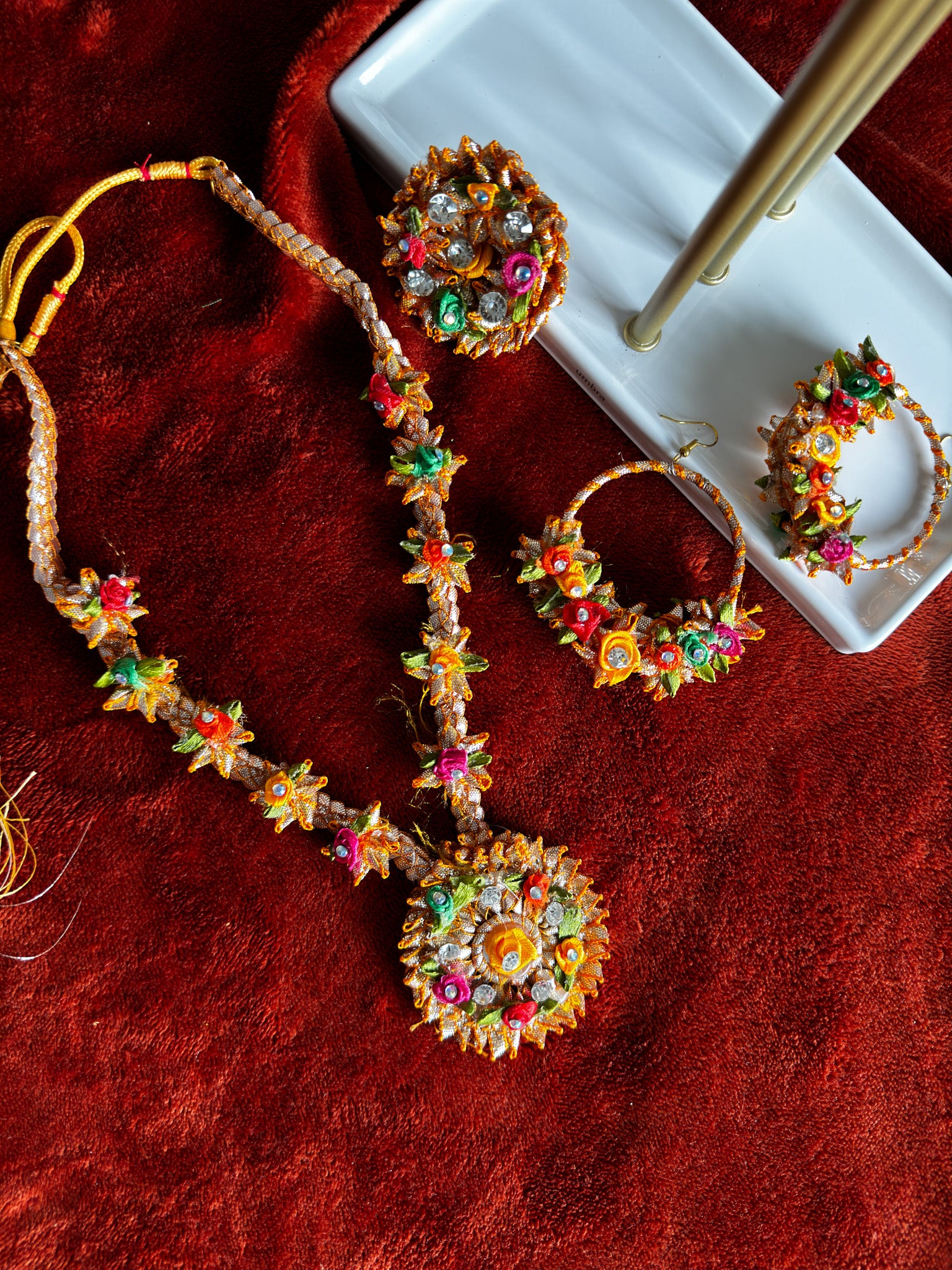 Handcrafted Gota Jewellery Set