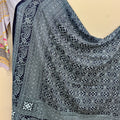 Black and White Lining Ajrak Shawls Unisex
