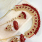 Stunning Jhumka Drop Pearl Set (Maroon)
