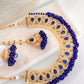 Stunning Jhumka Drop Pearl Set (Navy Blue)