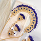 Stunning Jhumka Drop Pearl Set (Navy Blue)