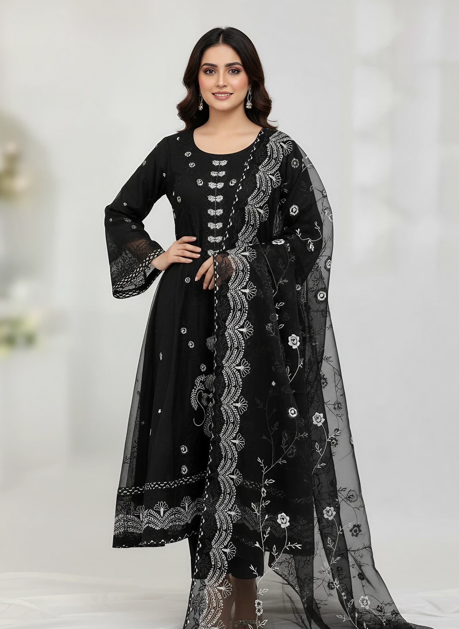 Luxury A-Line Organza Handwork Outfit medium