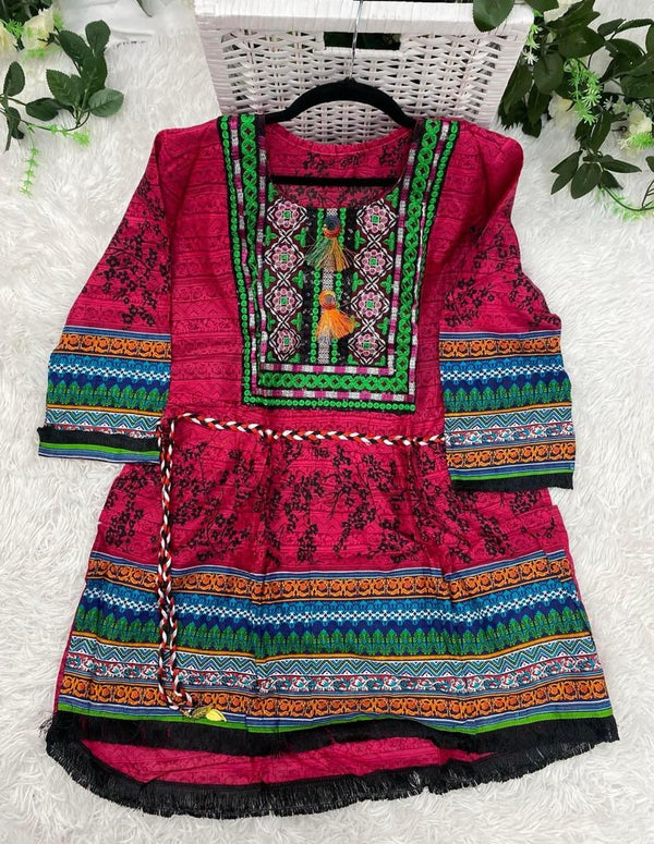 Lilen Embroidered Peplum Kurti