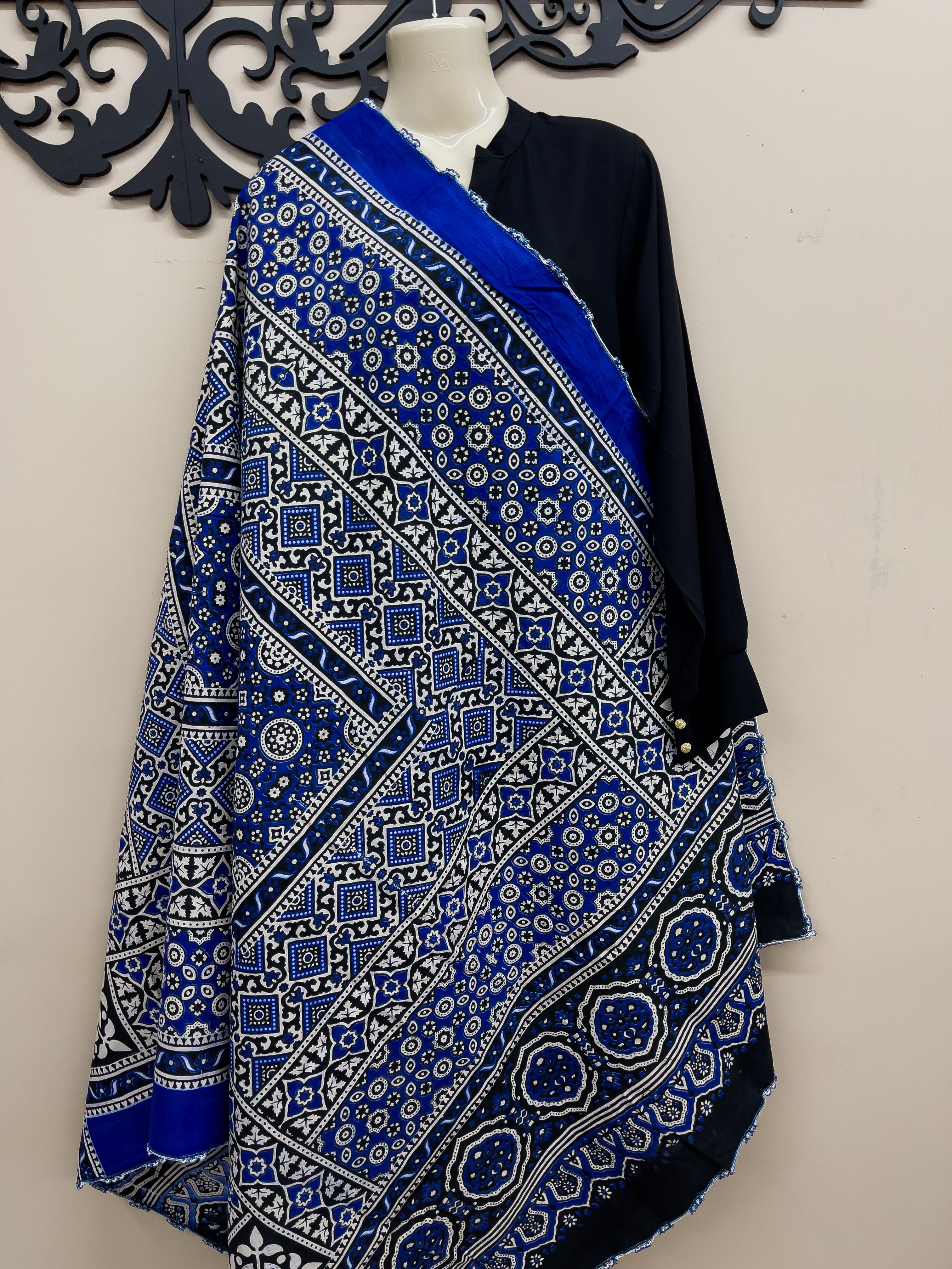 Blue Cotton Ajrak Shawl