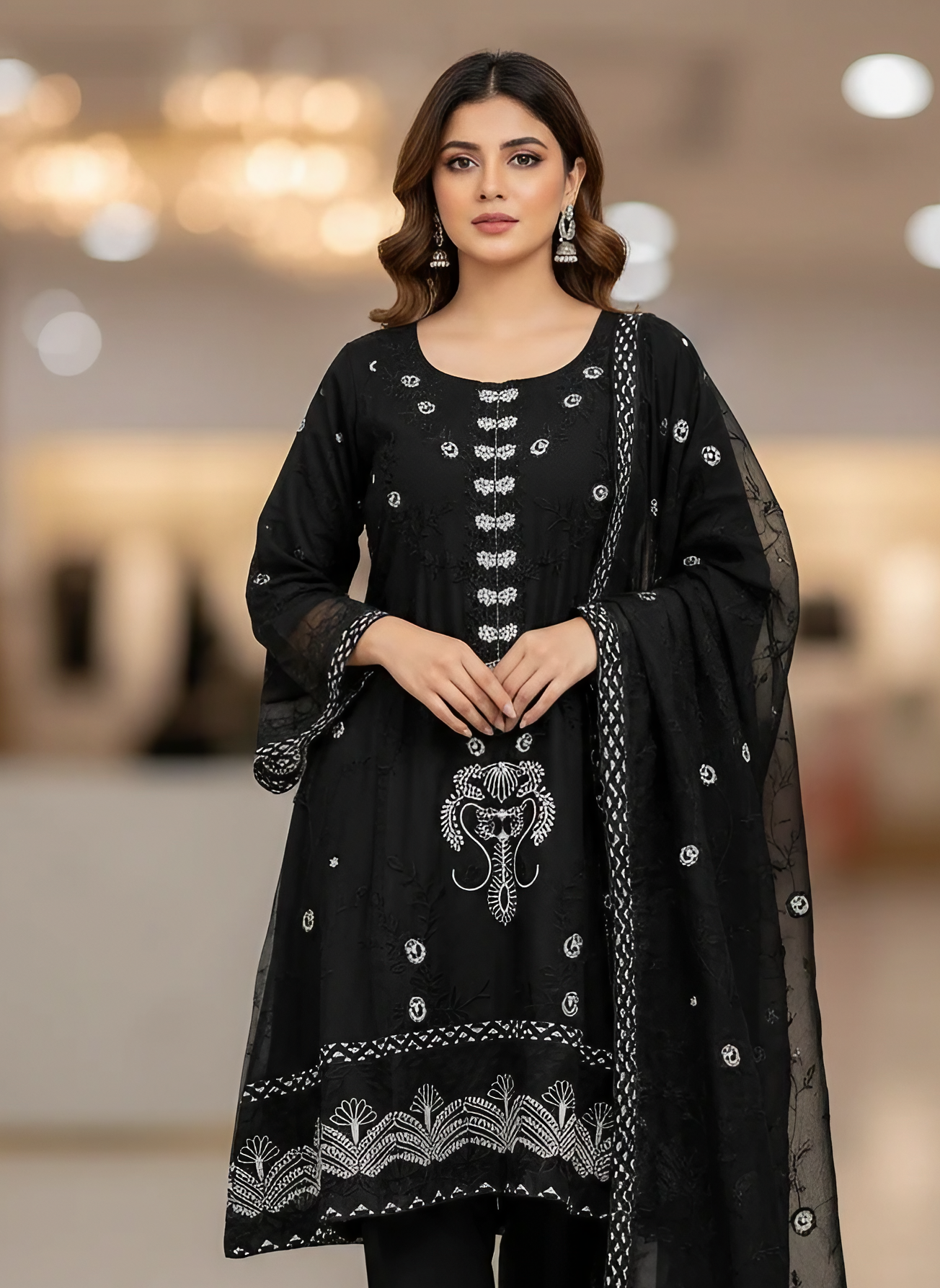 Luxury A-Line Organza Handwork Outfit medium