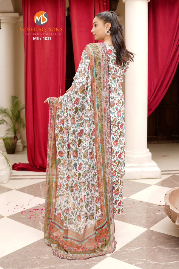 Mushtaq and Sons Winter Collection: 3-Piece Cotton Ensemble