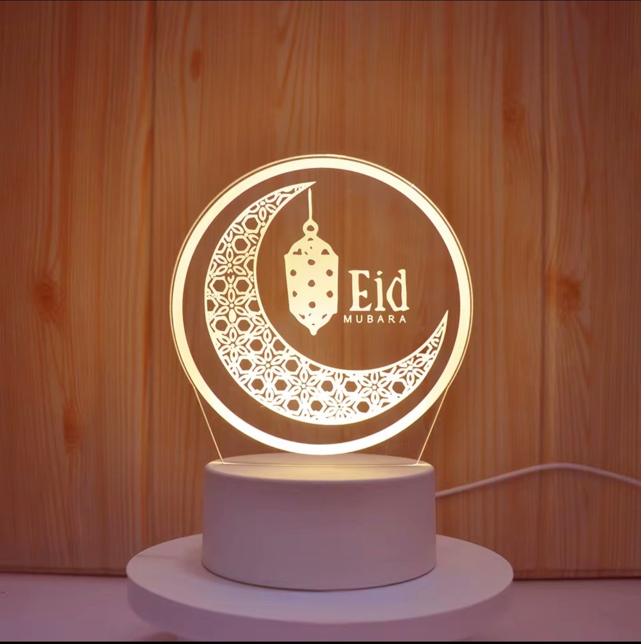 3D Islamic LED Night Light – USB Powered Acrylic Lamp