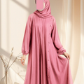 Beautiful Pleated Abaya with Button Detail