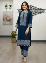 Sapphire 2-Piece Khaddar Suit – Winter Loose Style Kurti