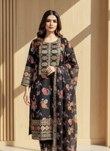 Most Demanded Black Silk 3-Piece Outfit – Karina Style