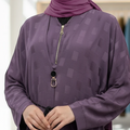 Trendy Self-Print Sheefon Abaya with Belt & Hijab
