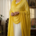 Yellow Crinkle Chiffon Dupatta for Girls – Lightweight & Stylish