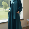 Lightweight Chiffon Modest 2-pcs Abaya with Two Side Pockets
