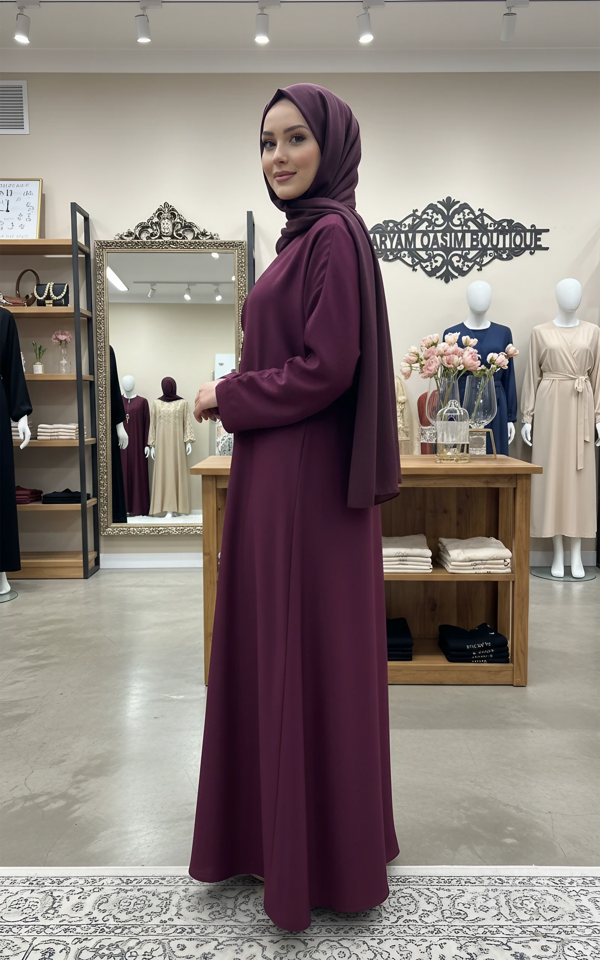 Premium Crinkle Chiffon Abaya with Matching Scarf