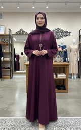 Premium Crinkle Chiffon Abaya with Matching Scarf