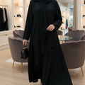 Baagi Style Front Open 2 pcs Abaya in Black