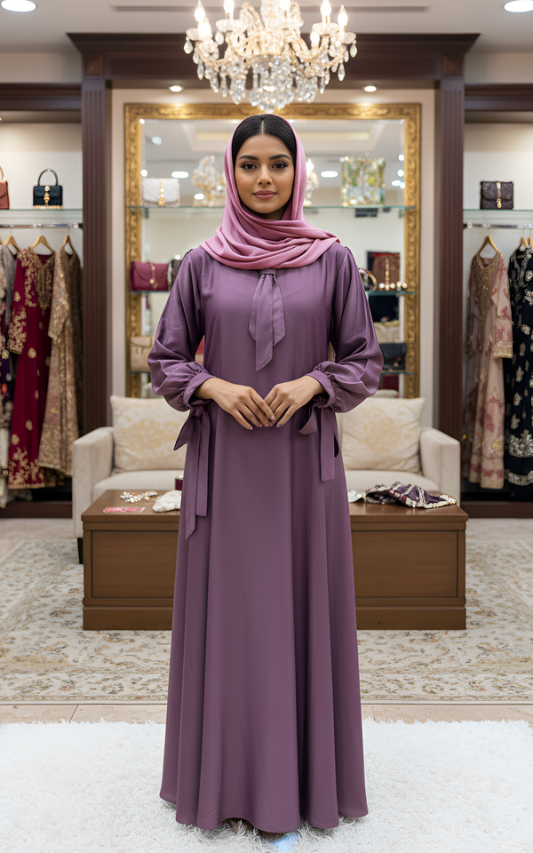 Lightweight Chiffon premium 2 pcs Abaya with Two Side Pockets