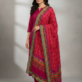 Voile Silk Dupatta with Full Mirror & Bead Work – Festive & Elegant