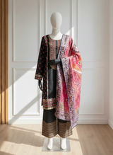 Erum Eman Luxury Silk 3-Piece Suit – Printed Silk Shirt