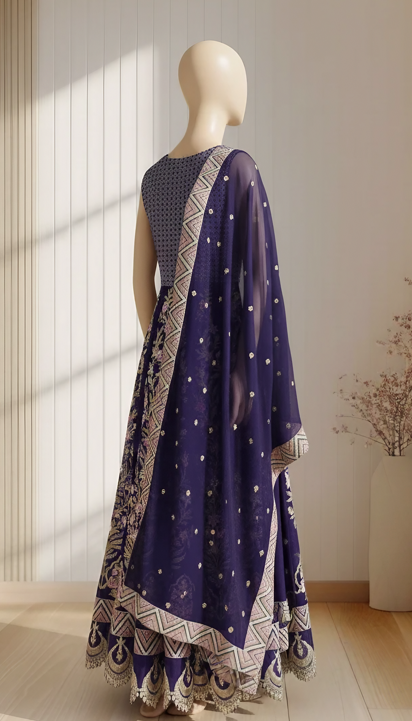 3-Piece Chiffon Fully Embroidered Maxi Suit