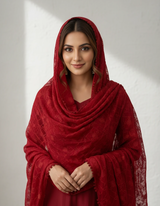 Chiffon Dupatta with Full Embroidery – Elegant & Lightweight