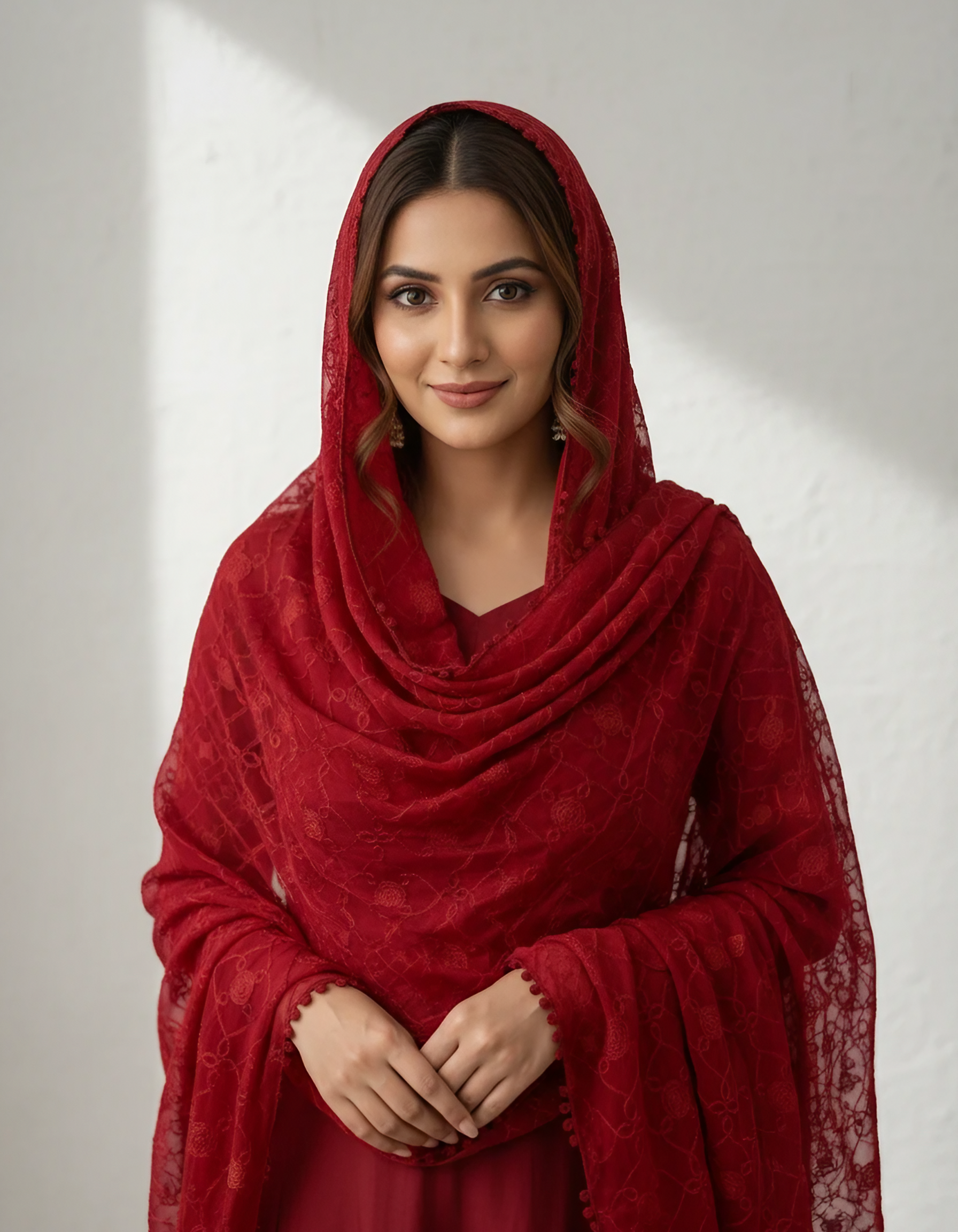 Chiffon Dupatta with Full Embroidery – Elegant & Lightweight