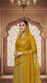 Net Dupatta with Sequin & Zari Embroidery – Elegant & Festive