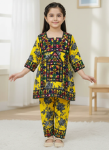 Soft Cotton Embroidered Dress for Girls – 2-Piece Outfit