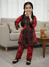 Kids Printed Embroidered Cotton Suit – Comfortable 2-Piece