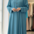 Crinkle Chiffon Belted Abaya with Matching Hijab