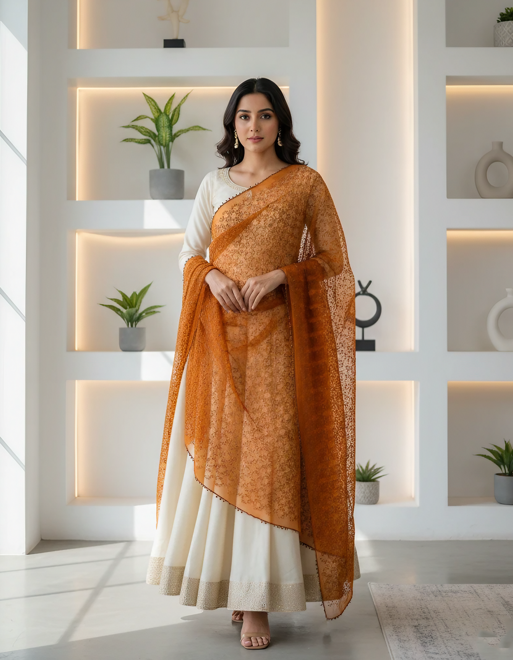 Fully Embroidered Lawn Dupatta – Elegant Summer Luxury