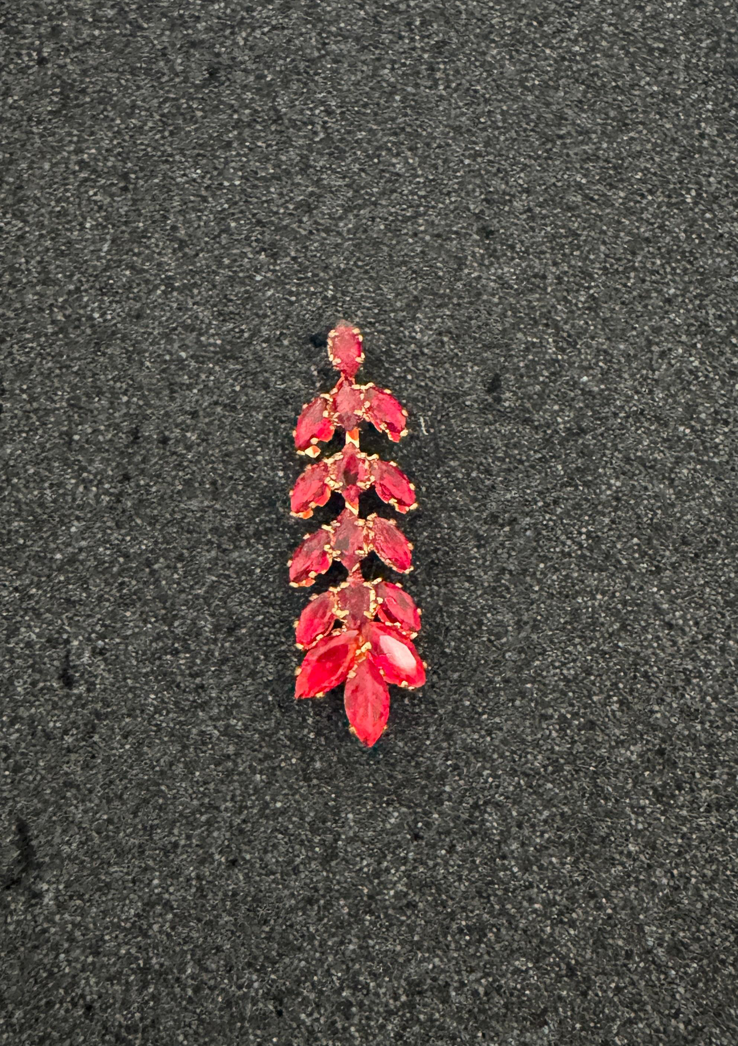 Ruby Red Marquise Crystal Vine Drop Earrings | Elegant Evening Statement Jewelry
