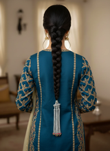 Elegant Silver Tone Chain Tassel Paranda Hair Accessory