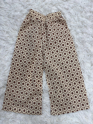 Baby Choice fancy embroidered cream and brown girls dobby lawn suit in Canada.