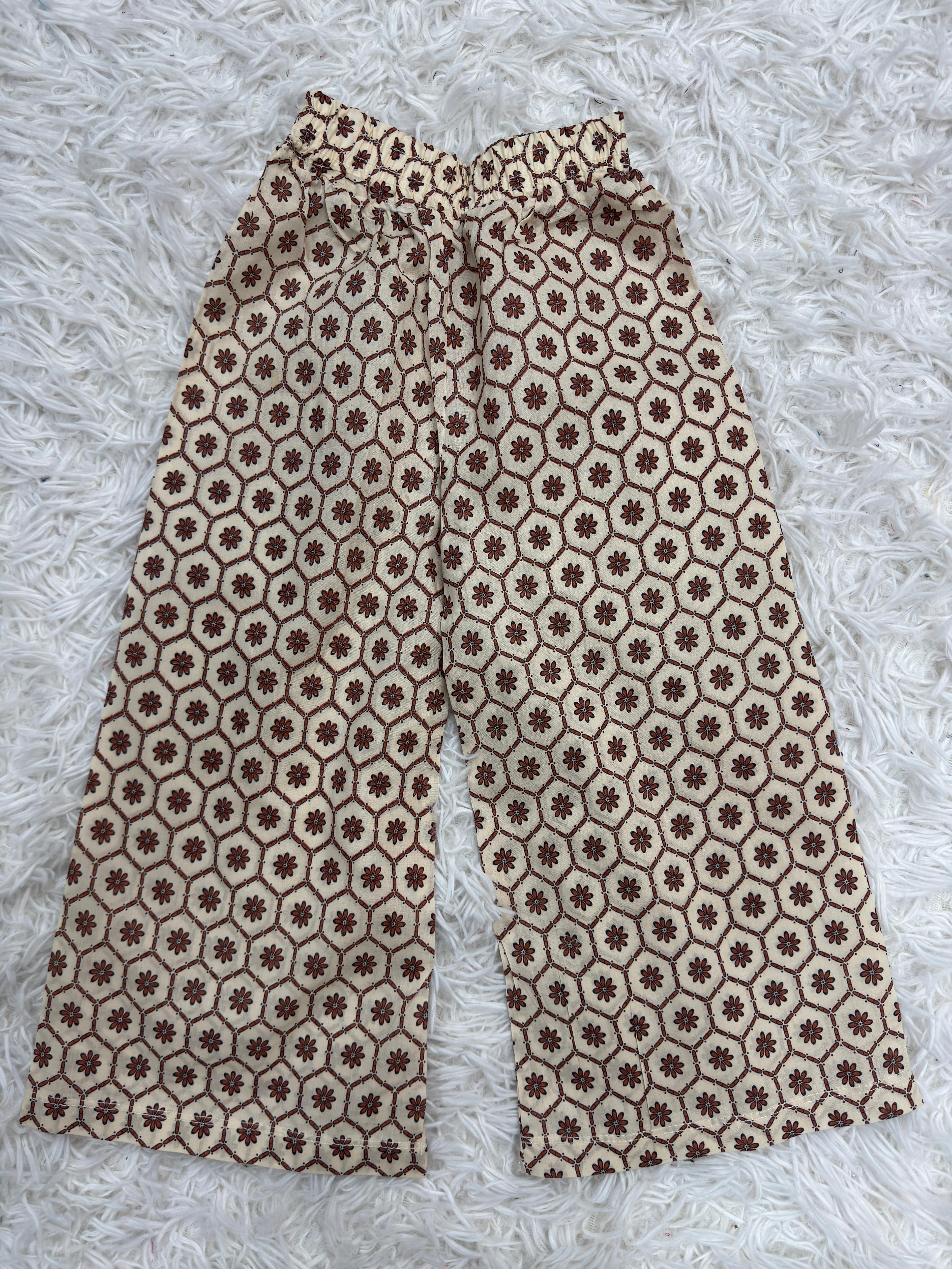 Baby Choice fancy embroidered cream and brown girls dobby lawn suit in Canada.