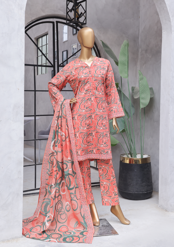3-Piece Original Bin Saeed Multicolor Printed Lawn Stitched Suit