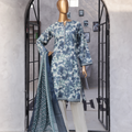3-Piece Original Bin Saeed Ice Blue Printed Lawn Stitched Suit