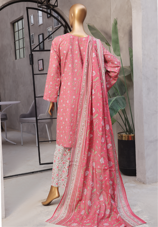 3-Piece Original Bin Saeed Blue Printed Lawn Stitched Suit*