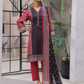3-Piece Original Bin Saeed Red & Black Printed Lawn Stitched Suit