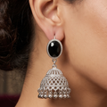 Black & Silver Jhumka Earrings – Traditional Pakistani Jhumki Jewelry