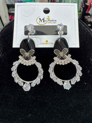 Black & Silver Luxury Statement Earrings