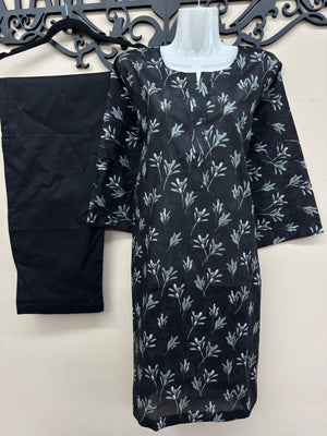 Black casual lawn suit for women with printed dupatta in canada