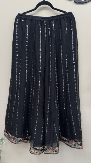 Black chiffon embroidered Pakistani dress Canada