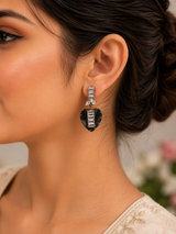 Pakistani Black leaf drop earrings for women in canada