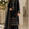 Black chiffon embroidered 3 piece Pakistani suit