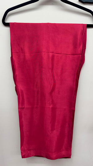 Blush pink and deep red embroidered Pakistani formal wear
